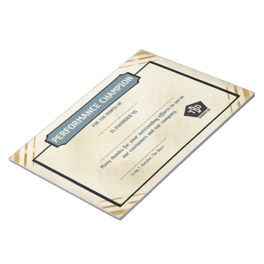 Bloc-note Universal employoee performance award certificates (Incliné)