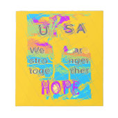 Bloc-note USA Hope : Conception texturée colorée (Devant)
