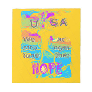 Bloc-note USA Hope : Conception texturée colorée