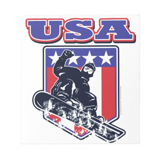 Bloc-note USA Snowboard (Devant)