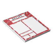 Bloc-note Ustensiles de cuisine rouge Feuille blanche Recett (Incliné)