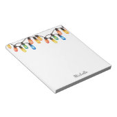 Bloc-note Vacances Arc-en-ciel lumières de Noël Nom personna (Incliné)