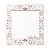 Bloc-note Vacances Elégant Rouge Vert Mandala Noël (Devant)