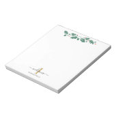 Bloc-note Vacances Monogramme Nom du script Botanique (Tourné)