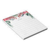 Bloc-note Vacances Thématique Vert Rouge Floral Personnalisé (Incliné)