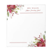 Bloc-note Vacances verdure Cadeau enseignant personnalisé (Devant)