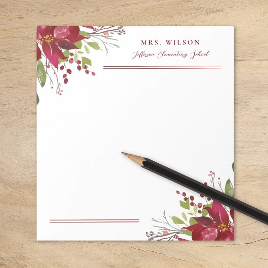 Bloc-note Vacances verdure Cadeau enseignant personnalisé