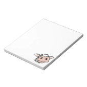 Bloc-note vache de dessin animé noir blanc rose baiser gris (Tourné)