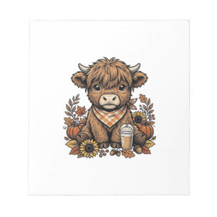 Bloc-note Vache des Highlands d'automne Art de ferme vintage