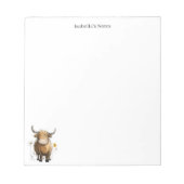 Bloc-note Vache des Highlands mignonne et fleurs - Dessin pe (Devant)