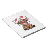 Bloc-note Vache des Highlands mignonne Saint Valentin lunett (Incliné)