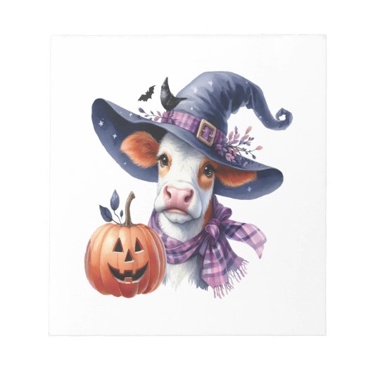 Bloc-note Vache d'Halloween avec automne (Devant)