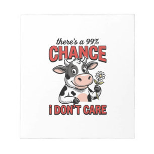 Bloc-note Vache Drôle Chance Je M'en Fiche Vintage