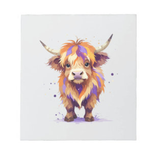 Bloc-note Vache Highland Jouer adorable animal amusant color