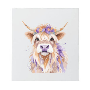 Bloc-note Vache Highland Jouer adorable animal amusant color