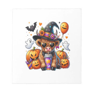 Bloc-note Vache Highland Mignonne d'Halloween