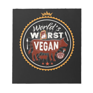 Bloc-note Vache Mondes le plus mauvais Vegan Meat BBQ