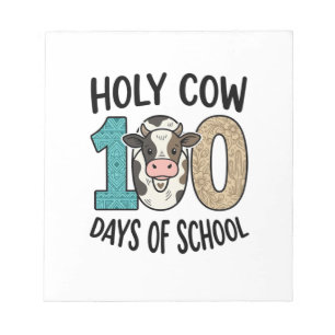 Bloc-note Vache sacrée 100 jours d'école Vintage Cow Shirt D