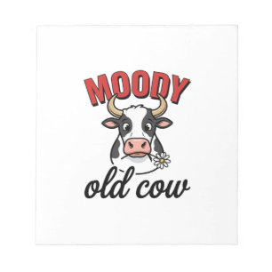 Bloc-note Vache Vieille Humeur Vintage Dessin de T-shirt de