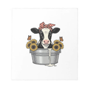 Bloc-note Vache vintage dans une baignoire Tournesol Papillo