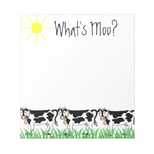 Bloc-note Vaches dans l'herbe avec ce qui est MOO ?