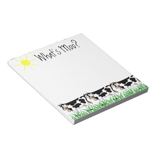 Bloc-note Vaches en herbe avec Whats Moo? (Incliné)