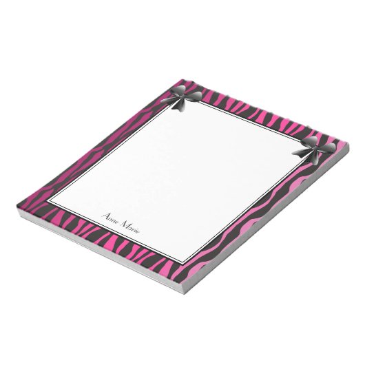 Bloc-note Vaches roses avec Motif Zebra noir (Tourné)