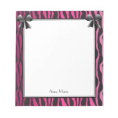 Bloc-note Vaches roses avec Motif Zebra noir (Devant)