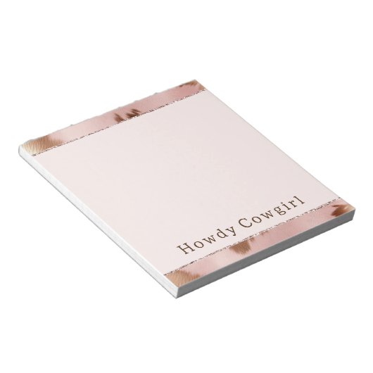 Bloc-note Vachette blanche en or rose (Incliné)