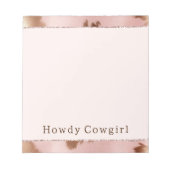 Bloc-note Vachette blanche en or rose (Devant)