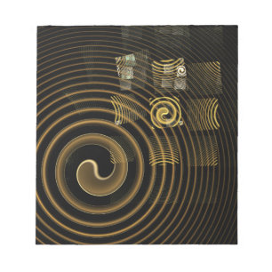 Bloc-note Vagues dorées hypnotiques Art abstrait moderne