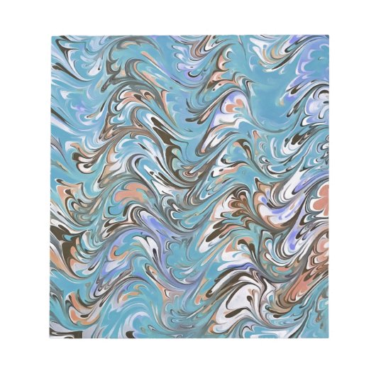 Bloc-note Vagues en bleu acrylique pour l'art Abstrait (Devant)