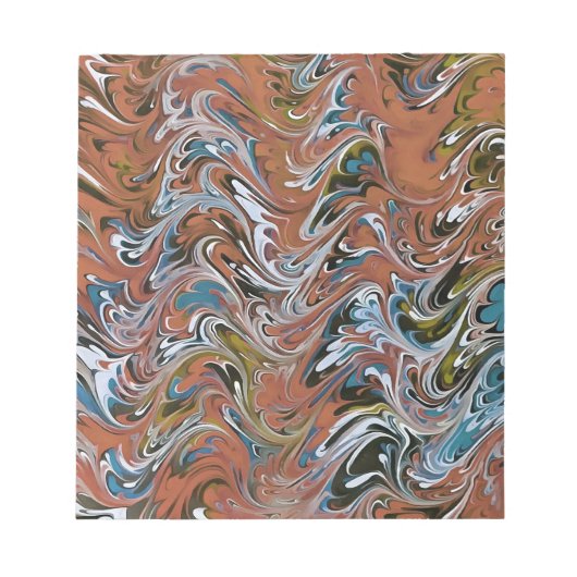 Bloc-note Vagues en rouge et bleu acrylique pour l'art Abstr (Devant)