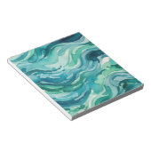 Bloc-note Vagues océaniques à l'aquarelle sarcelle (Incliné)