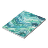 Bloc-note Vagues océaniques à l'aquarelle sarcelle (Tourné)