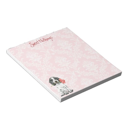Bloc-note Valentine Rose Anglais Cocker Spaniel Notepad (Incliné)