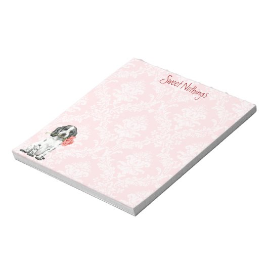 Bloc-note Valentine Rose Anglais Cocker Spaniel Notepad (Tourné)