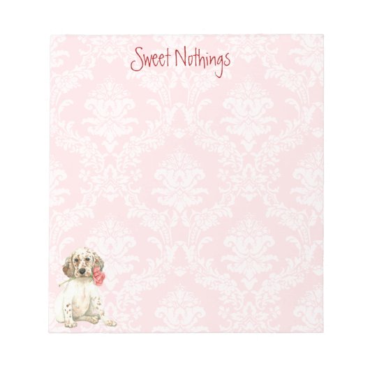Bloc-note Valentine Rose Anglais Setter (Devant)