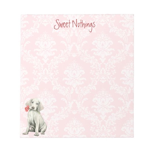 Bloc-note Valentine Rose Weimaraner (Devant)
