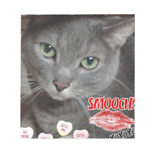 Bloc-note Valentine Russian Blue Cat (Devant)