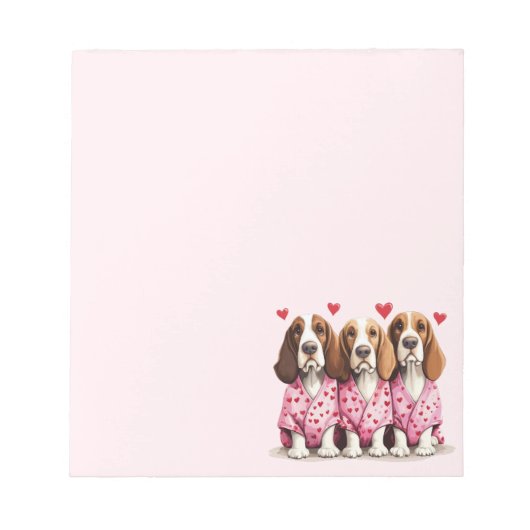 Bloc-note Valentines Day Basset Hound Dogs (Devant)