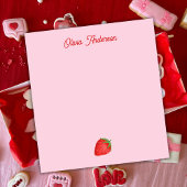Bloc-note Valentines Day personnalisé fraise rouge aquarelle