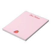 Bloc-note Valentines Day personnalisé fraise rouge aquarelle (Tourné)