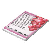 Bloc-note Valentines Design mari poème (Tourné)