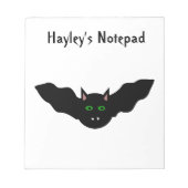 Bloc-note Vampire Chat Face Bat Halloween Notep Personnalisa (Devant)