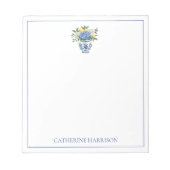 Bloc-note Vase Chinoiserie Bleu et Blanc avec hydrangées (Devant)