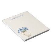 Bloc-note Vase Crème Fleurs Iris Violettes (Incliné)