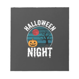 Bloc-note Vecteur d'arbre de citrouille de nuit d'Halloween
