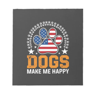 Bloc-note Vecteur d'empreinte de patte de chien patriotique