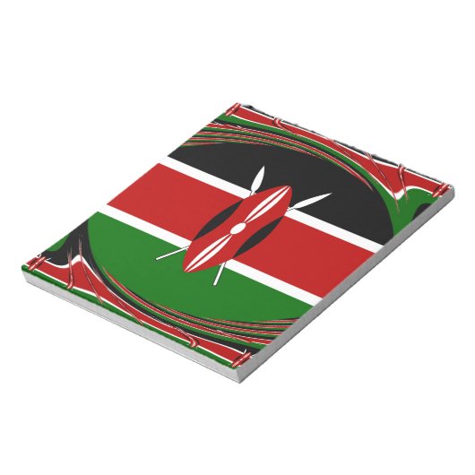 Bloc-note Vecteur Drapeau Dynamique Kenyan : Un Design Énerg (Tourné)